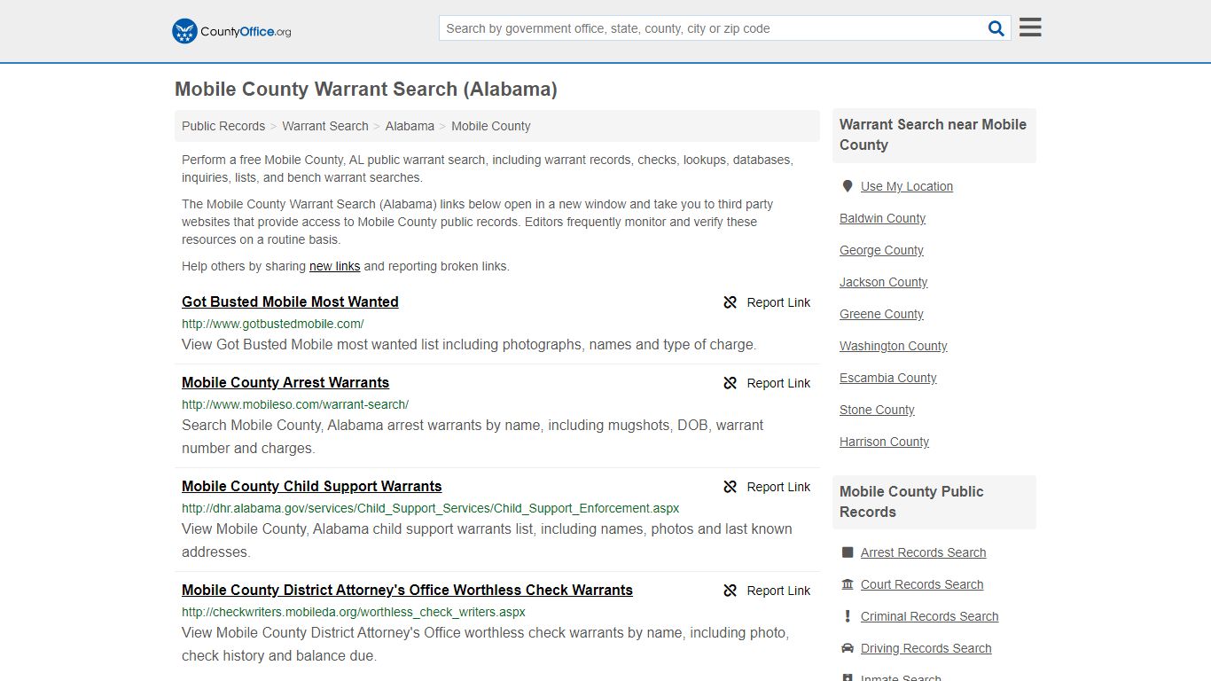 Warrant Search - Mobile County, AL (Warrant Checks & Lookups)
