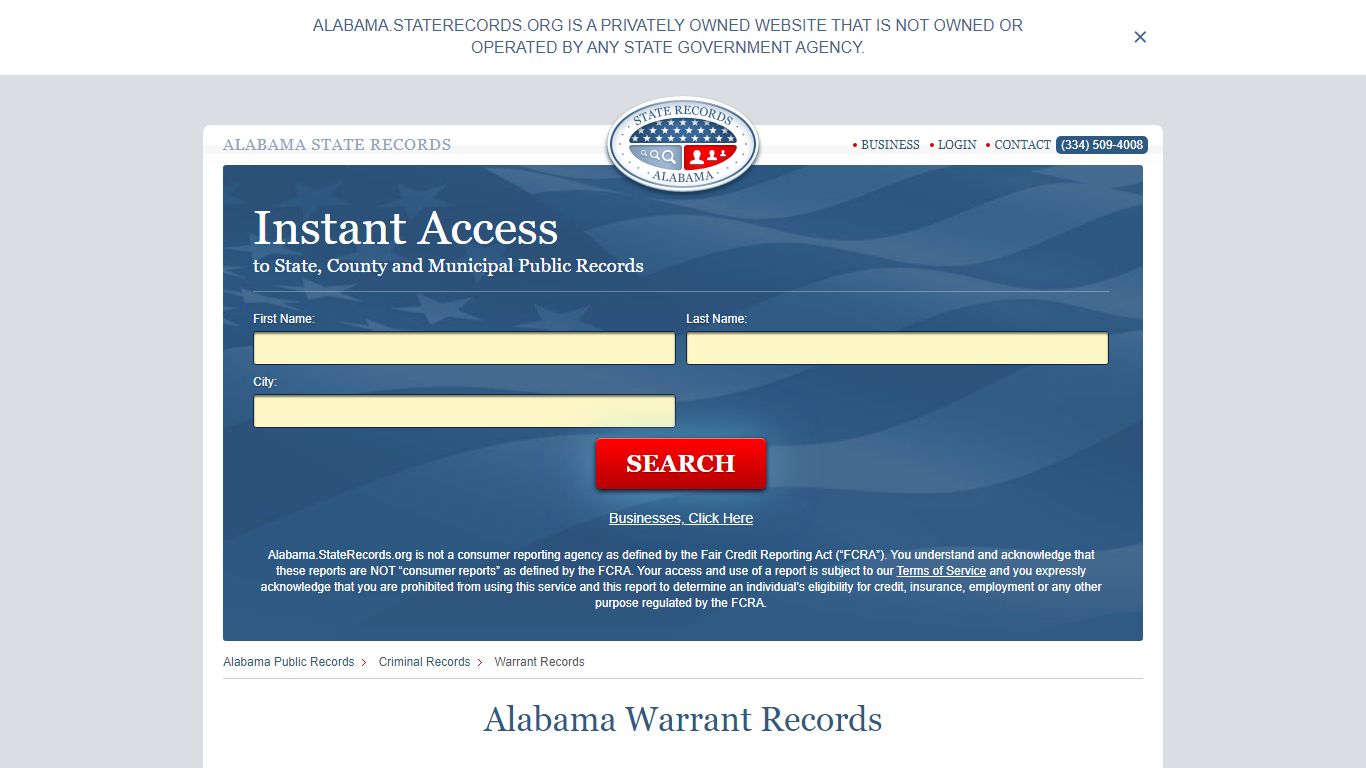 Alabama Warrant Search | StateRecords.org